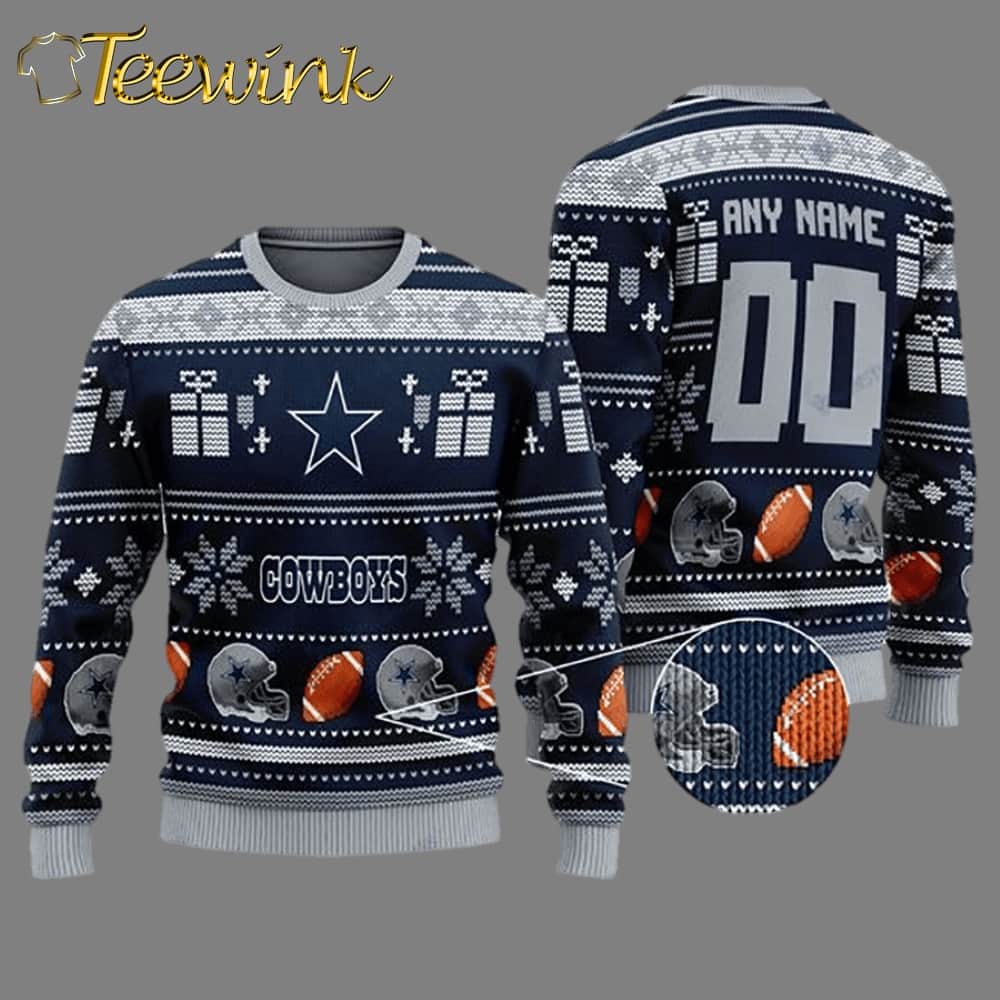 Personalized Dallas Cowboys Ugly Sweater – Navy Branded Cowboys Personalized Christmas Sweater Personalized Dallas Cowboys Ugly Sweater – Navy Branded Cowboys Personalized Christmas Sweater