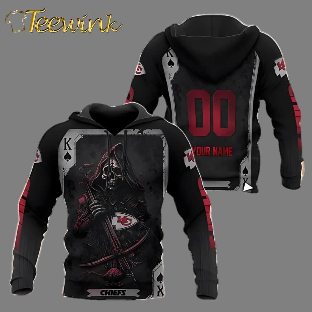 Personalized Kansas City Chiefs Camo Skeleton Fan 3D Hoodie Personalized Kansas City Chiefs Camo Skeleton Fan 3D Hoodie