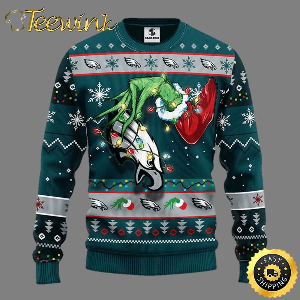 Philadelphia Eagles Christmas Ugly Sweater Grinch Show Your Team Spirit
