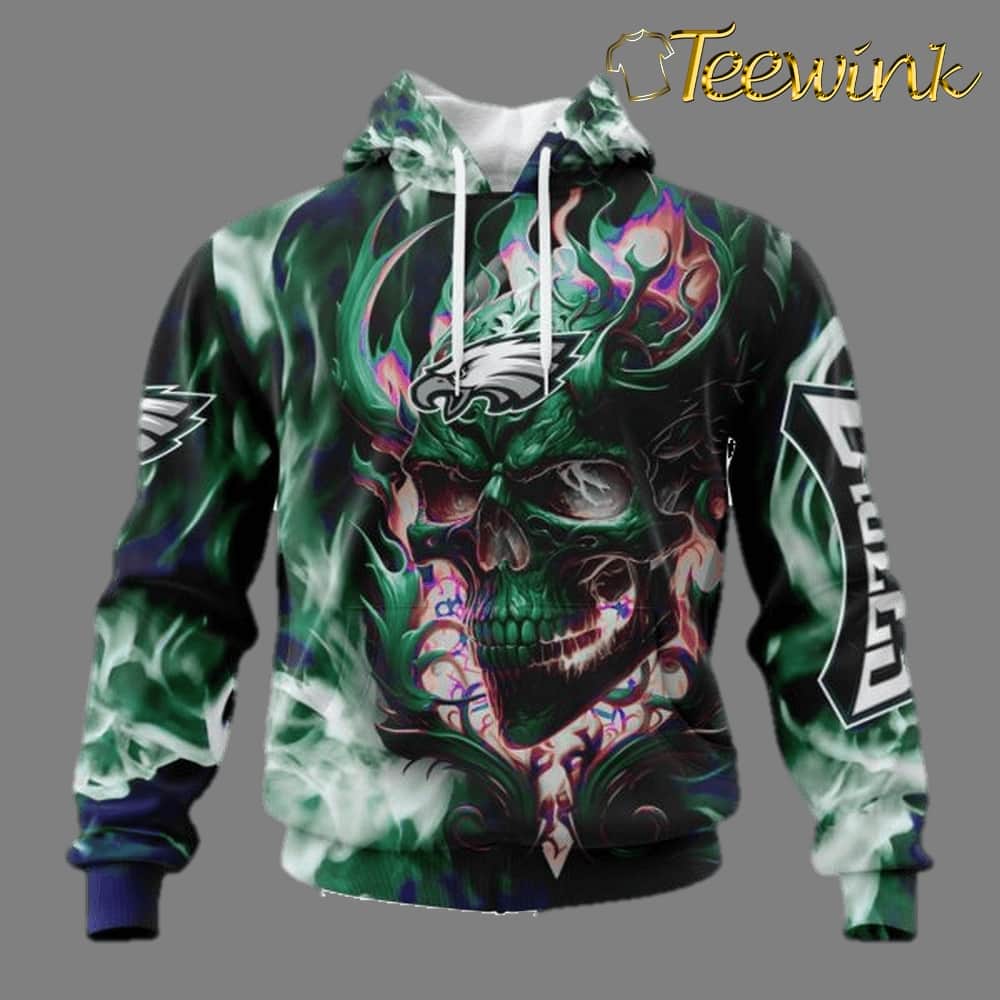 Philadelphia Eagles Limited Skull Art Design 3D Hoodie