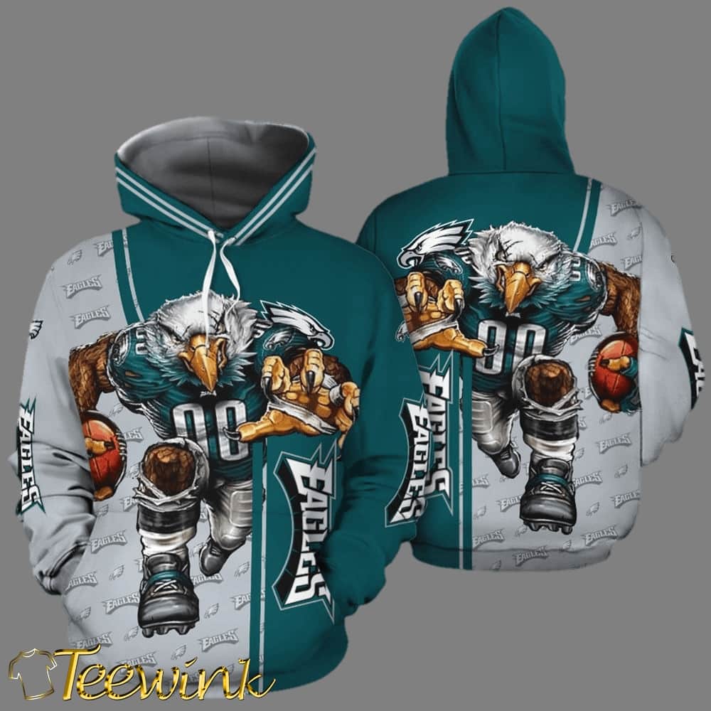 Philadelphia Eagles Running Eagles Logos 3D Hoodie All Over Print Shirt