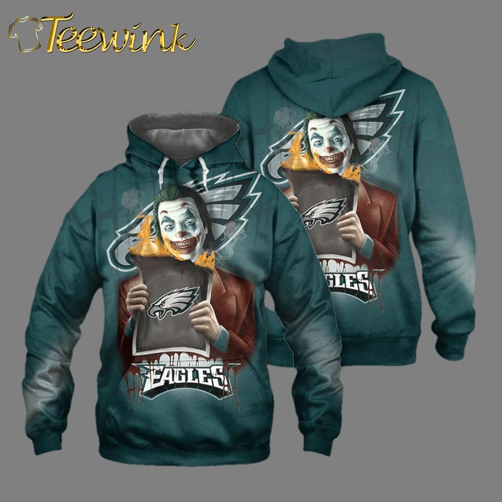 Philadelphia Eagles The Joker Movie Character 3D Hoodie All Over Print Shirt