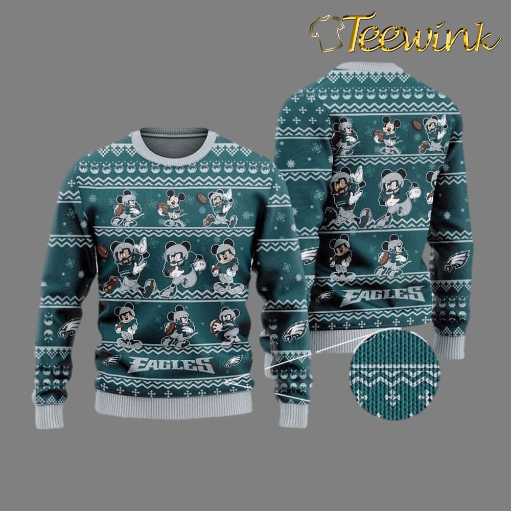Philadelphia Eagles Ugly Christmas Sweater Captain Mickey Mouse Perfect Gift For Football Fans