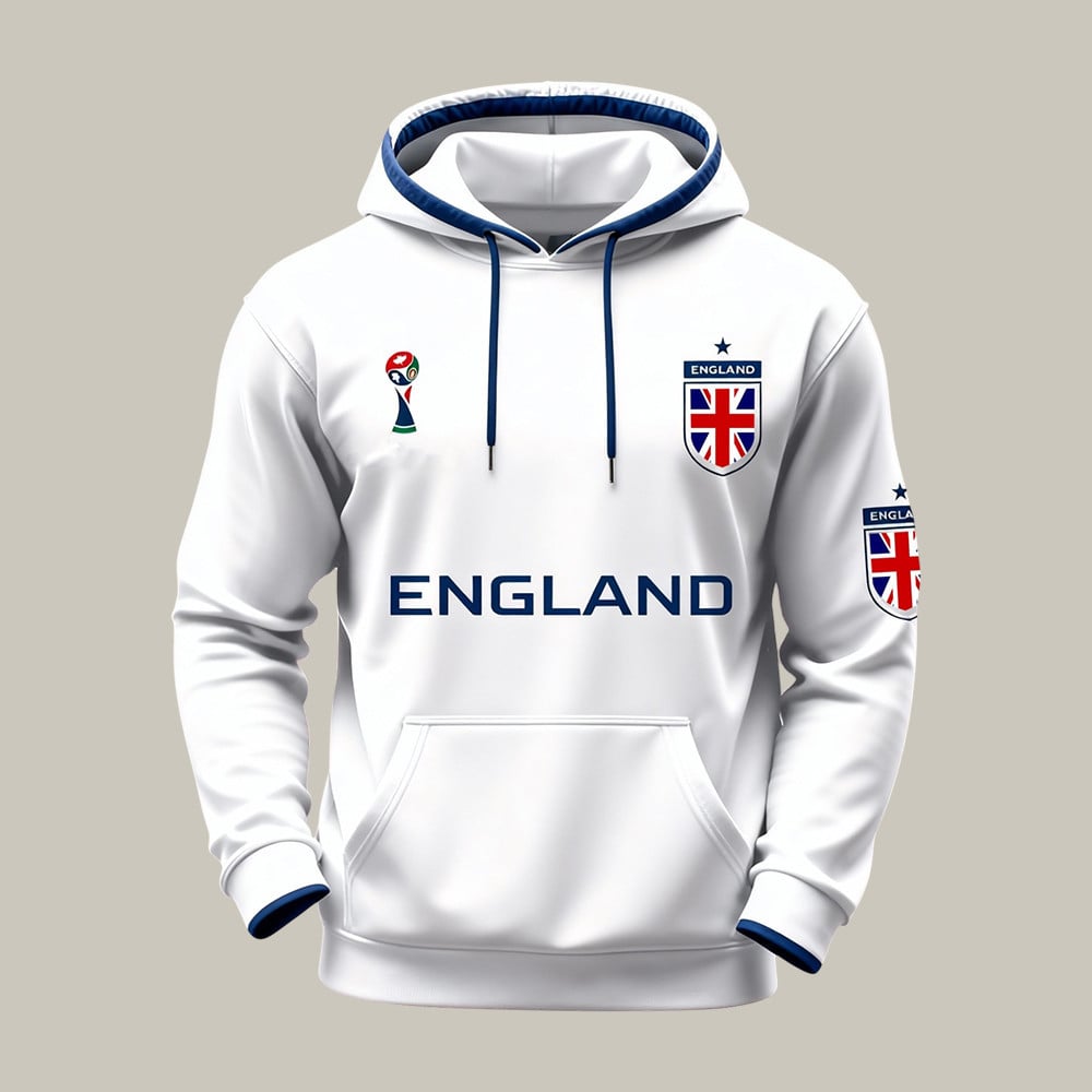 2026 FIFA World Cup England Hoodie Soccer Hooded Sweatshirt Father's Day For Game Day