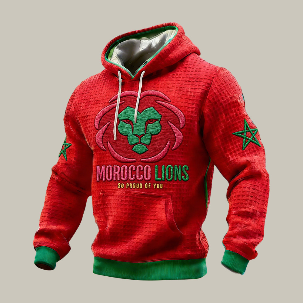 2026 FIFA World Cup Hoodie Morocco Lions Soccer Apparel Present For Dad In Law