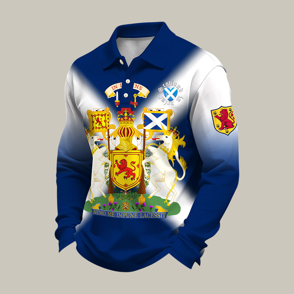 2026 FIFA World Cup Scotland Polo Long Sleeve Shirt Scotland Soccer Team Apparel Soccer Fan Gear