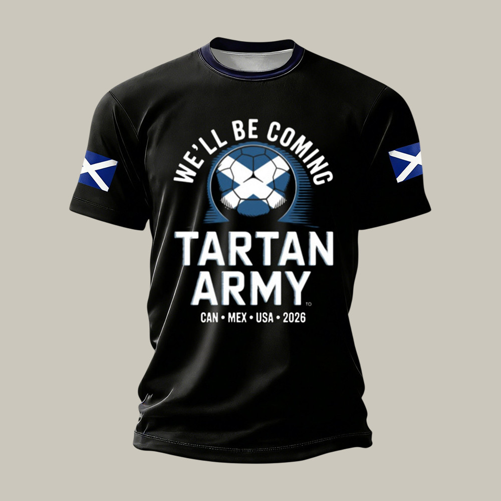 2026 FIFA World Cup Scotland T-Shirt We'll Be Coming Tartan Army Shirt Soccer Fan Merch Dad Birthday Gift