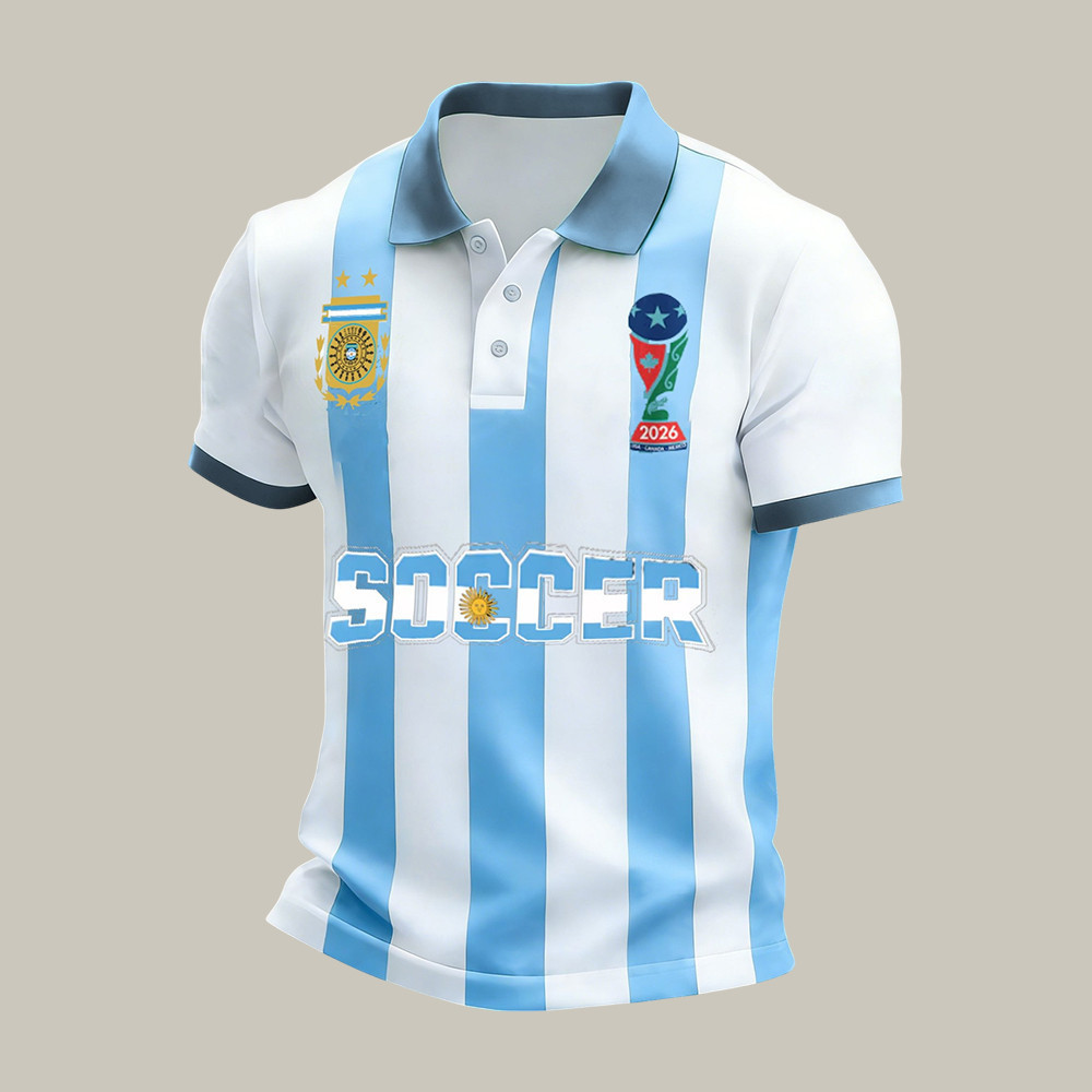 Argentina FIFA World Cup Team Polo Shirt Argentina Soccer Fan Shirt For Dad Birthday