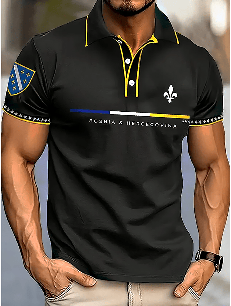 Bosnia And Herzegovina World Cup Polo Shirt Men's Soccer Clothes FIFA Merch For Him