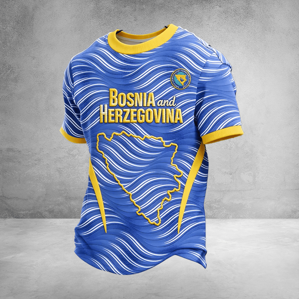 Bosnia And Herzegovina World Cup Shirt Men's Soccer Apparel FIFA Fan Gifts Idea