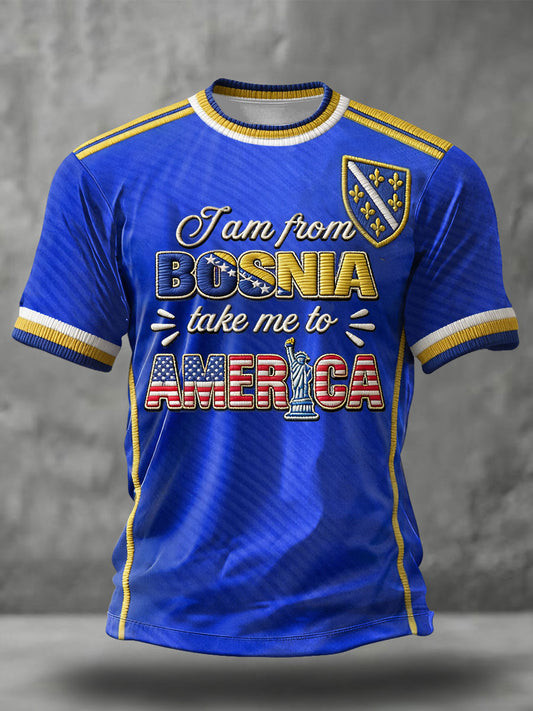 Bosnia Herzegovina World Cup Merch I Am From Bosnia Take Me To America Shirt Soccer Fan Gifts