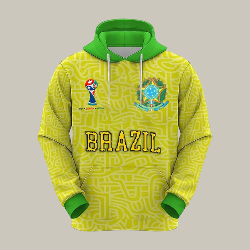 Brazil FIFA World Cup 2026 Hoodie 2026 World Cup Hooded Sweatshirt For Husband