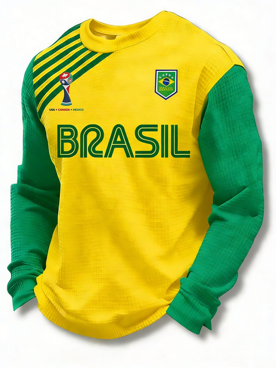 Brazil FIFA World Cup 2026 Long Sleeve Shirt Brazil World Cup Squad Outfits Soccer Fan Gifts