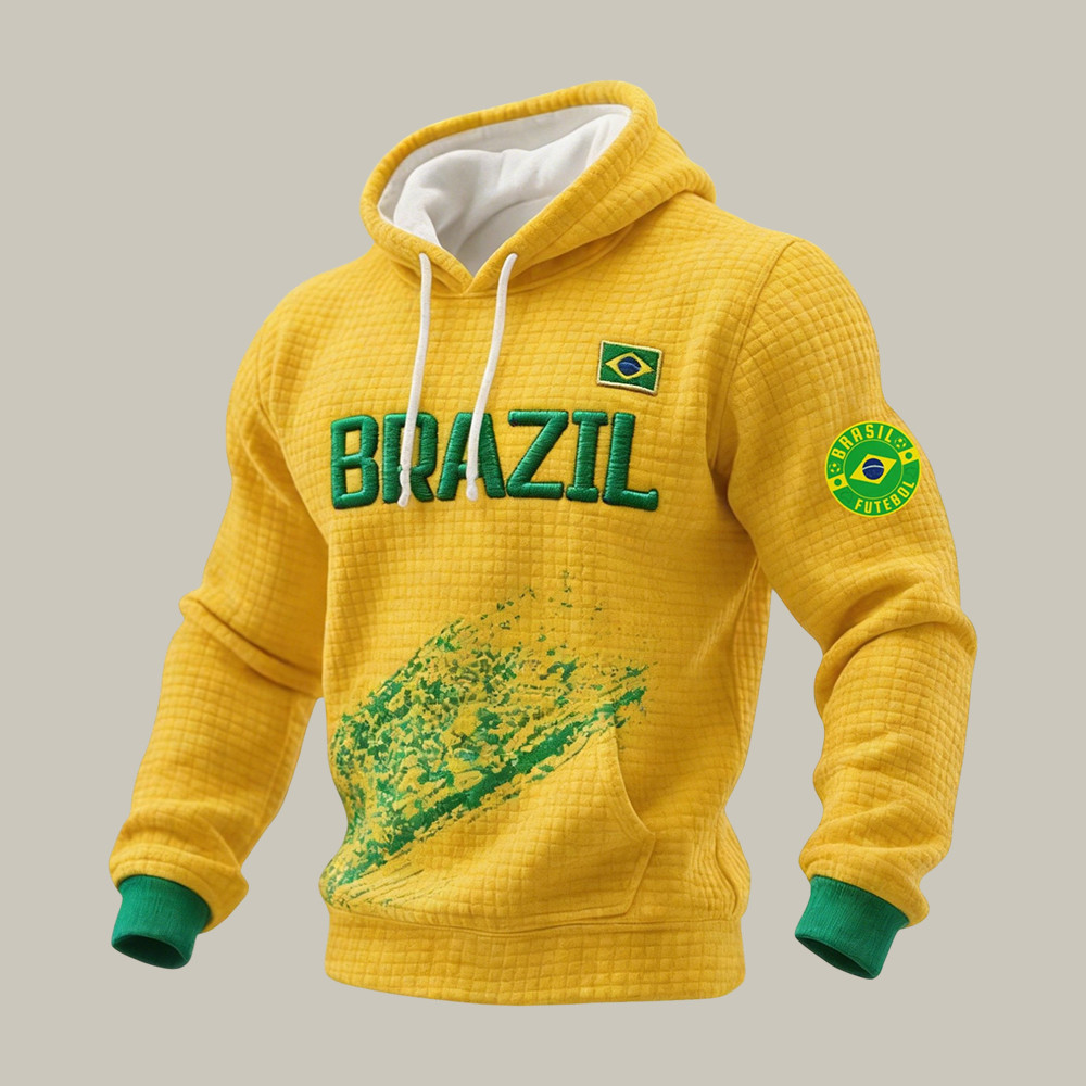 Brazil FIFA World Cup Team Hoodie Soccer Apparel Fan For Husband