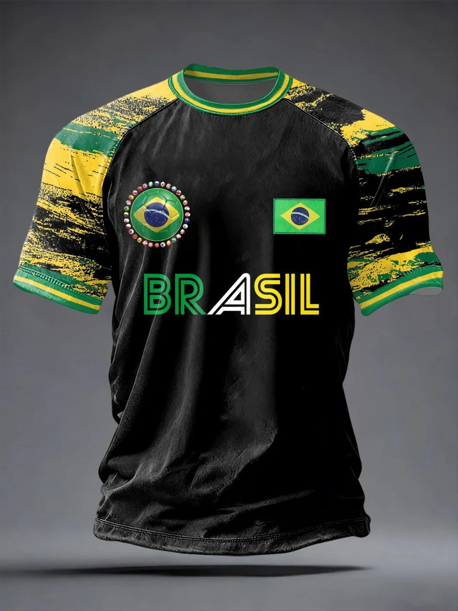 Brazil World Cup 2026 T-Shirt Soccer Themed Clothing Best Gifts For Teams Brazil Fans