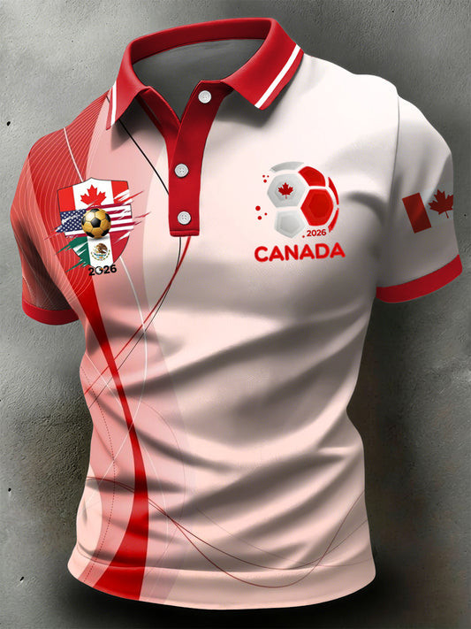 Canada World Cup 2026 Polo Shirt Game Day Outfits Soccer Apparel For World Cup Lovers