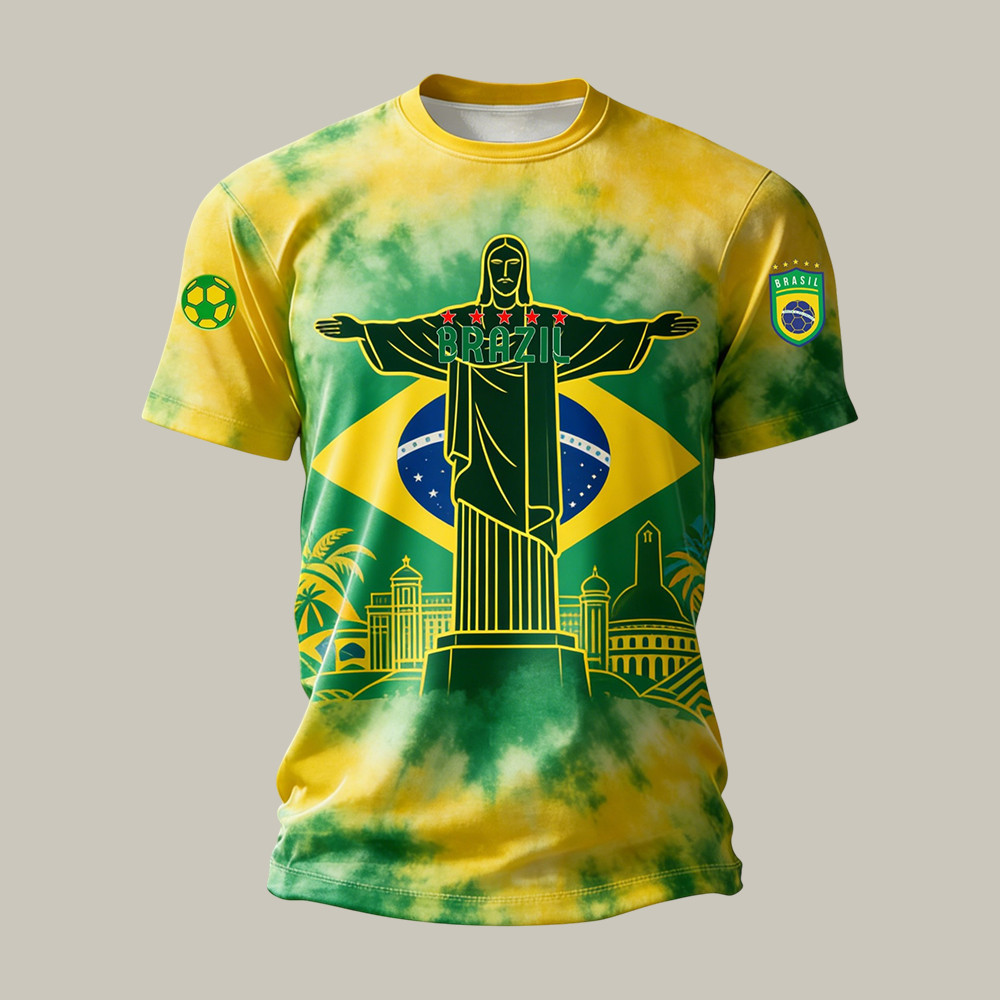 Christ The Redeemer Team Brazil Soccer T-Shirt FIFA World Cup 2026 Shirt Game Day For Him