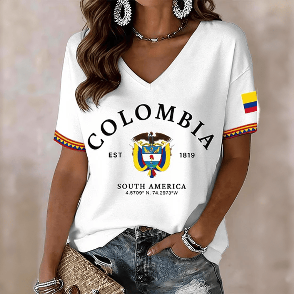 Colombia FIFA World Cup 2026 EST 1819 V-Neck Shirt Soccer Outfits For Colombian