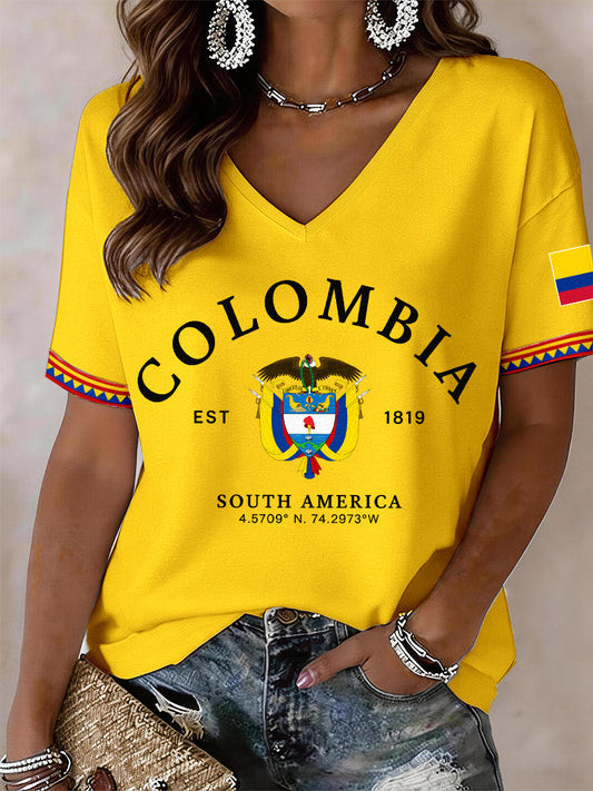 Colombia FIFA World Cup 2026 V-Neck Shirt Colombia EST 1819 Shirt World Cup Fan Gifts