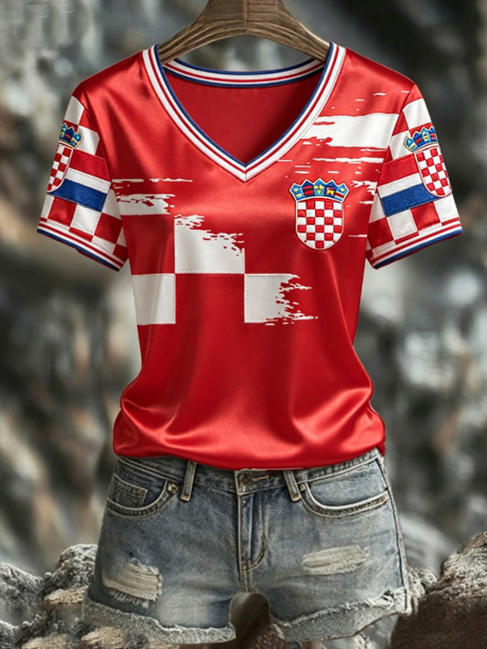 Croatia FIFA World Cup 2026 V-Neck Shirt FIFA World Cup Merch Soccer Lovers Gifts Idea