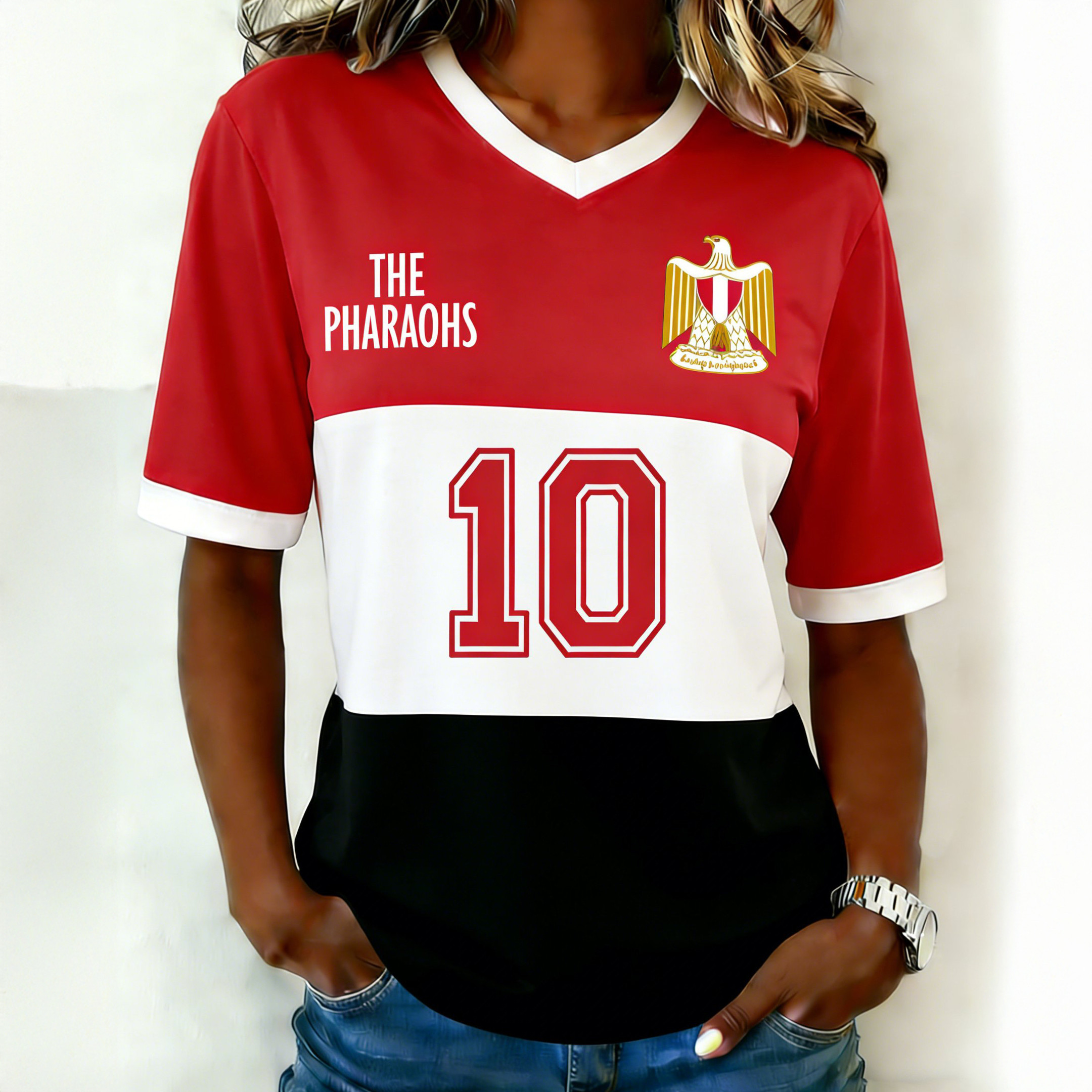 Egypt FIFA Club World Cup Bracket V-Neck Shirt The Pharaohs Soccer Fan Merch Good For Huge Fan