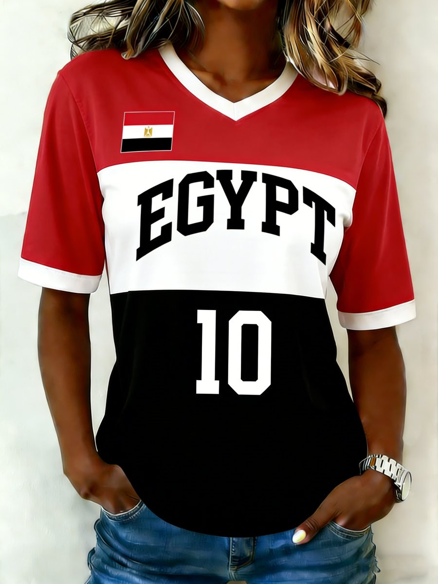 Egypt World Cup 2026 V-Neck Shirt Egypt World Cup Group Outfits For Soccer Fan