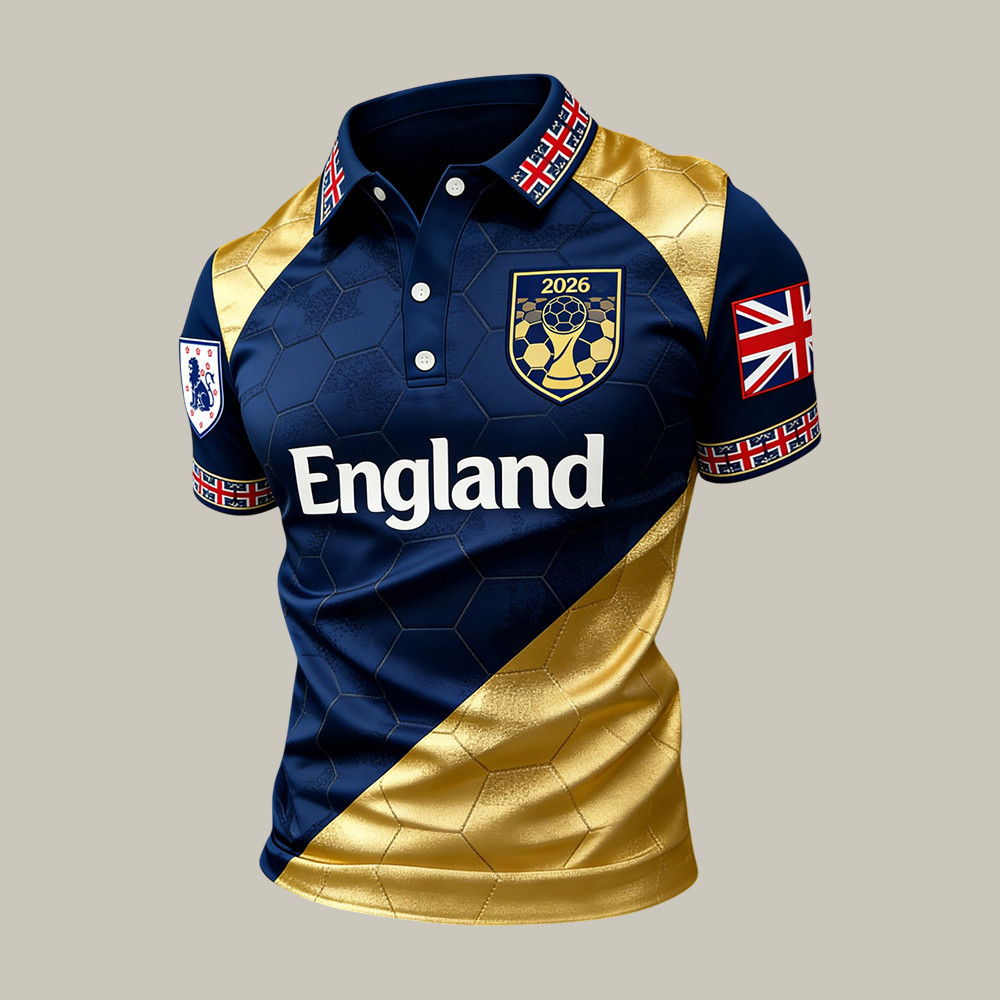 England 2026 Fifa World Cup Polo Shirt Game Day Soccer Fan Merch Father's Day Gifts Idea