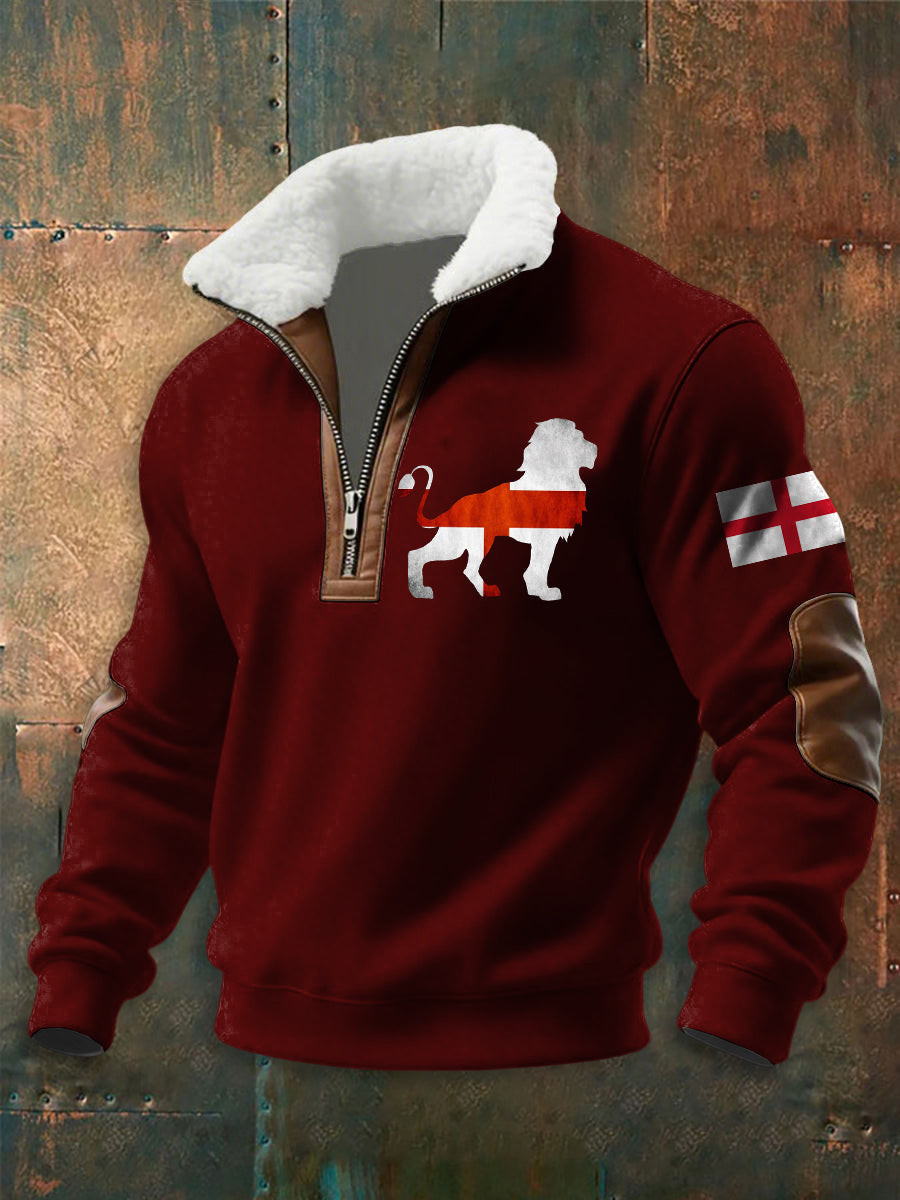 England World Cup 2026 Merch English Lion Zip Sweatshirt For World Cup Fan