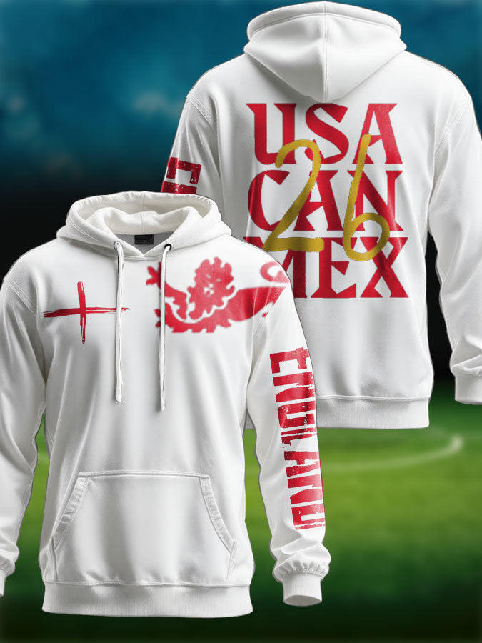 England World Cup 2026 Outfits USA Can Mex 2026 Hoodie For Soccer Lovers