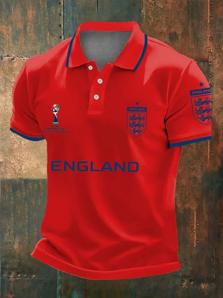 England World Cup 2026 Polo Shirt UK Soccer Golf Shirt Best For Soccer Lovers