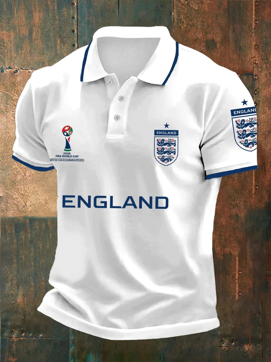 England World Cup 2026 Polo Shirt UK Soccer Shirt Best Gifts Idea For World Cup Lovers