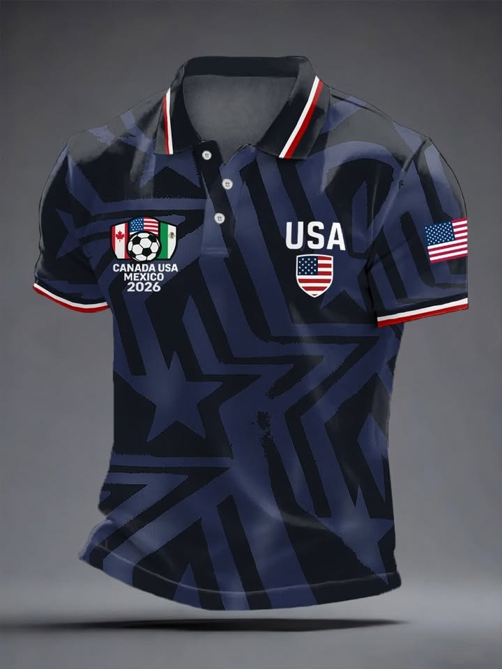FIFA World Cup 2026 Canada USA Mexico Polo Shirt World Cup Merch For Soccer Fan