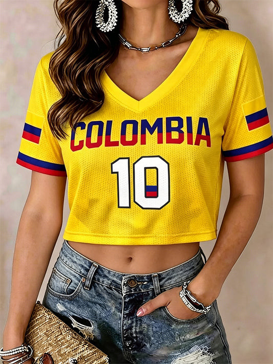 FIFA World Cup 2026 Colombia Crop Top Jersey FIFA World Cup Merch Football Fan Gifts Ideas
