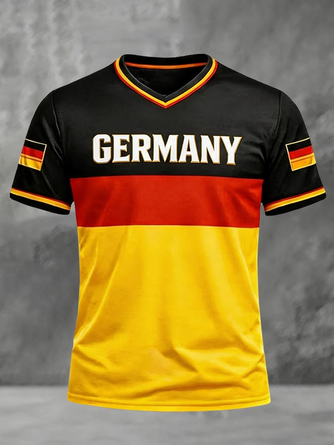 FIFA World Cup 2026 Germany V-Neck Shirt Germany Soccer Apparel For Soccer Fan