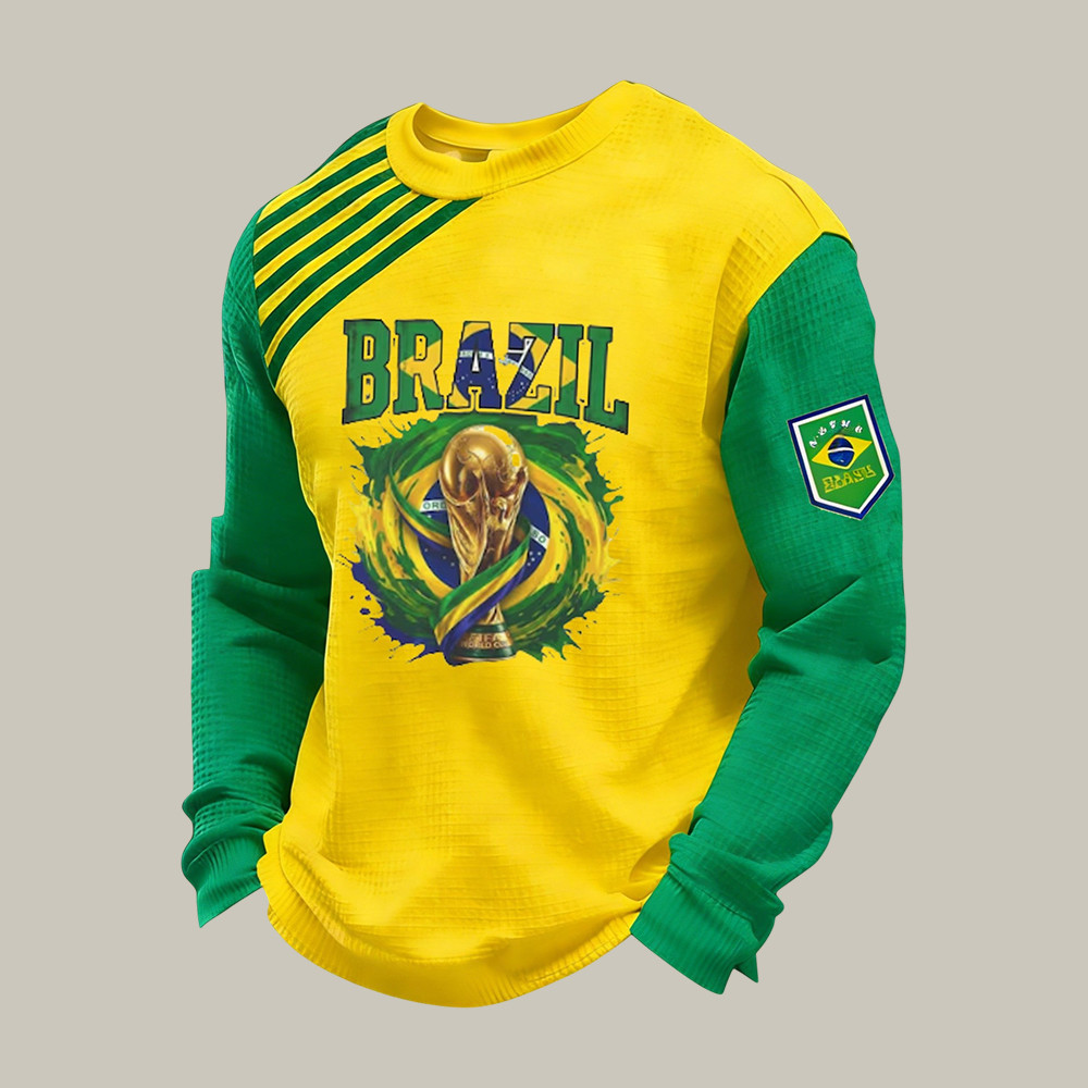 FIFA World Cup 2026 Long Sleeve Shirt Brazil Soccer Fan Clothing Present For Dad