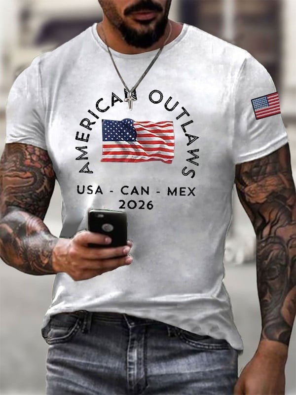 FIFA World Cup 2026 T-Shirt American Outlaws US Can Mex 2026 Tee Best Gifts For Soccer Fans