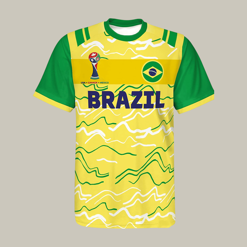 FIFA World Cup 2026 T-Shirt Brazil Soccer Fan Shirt Soccer Lover For Dad Birthday