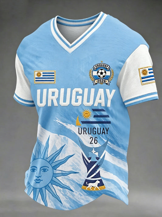 FIFA World Cup 2026 Uruguay V-Neck Shirt World Cup Uruguay Clothing Best Football Gifts