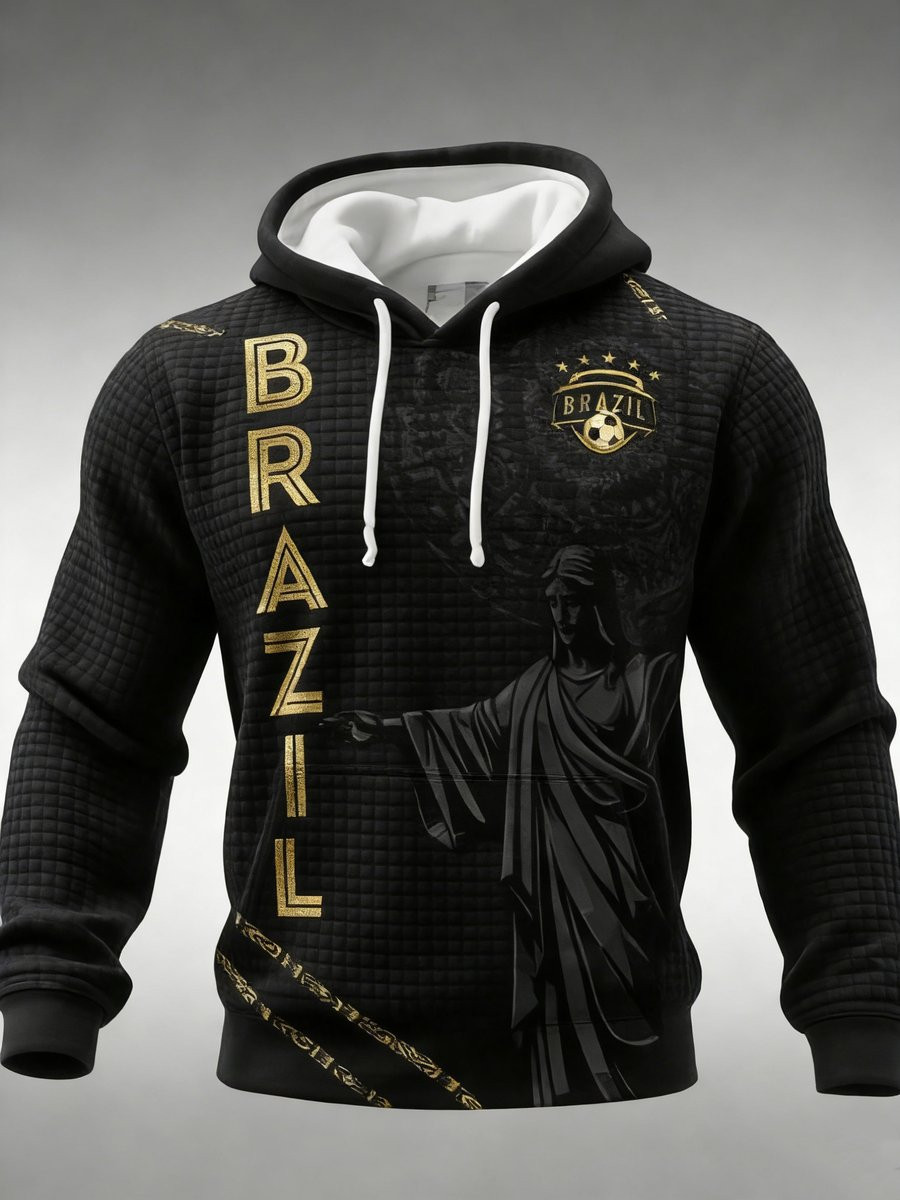 FIFA World Cup Brazil 2026 Hoodie Brazil Soccer Hooded Sweatshirt For Fan