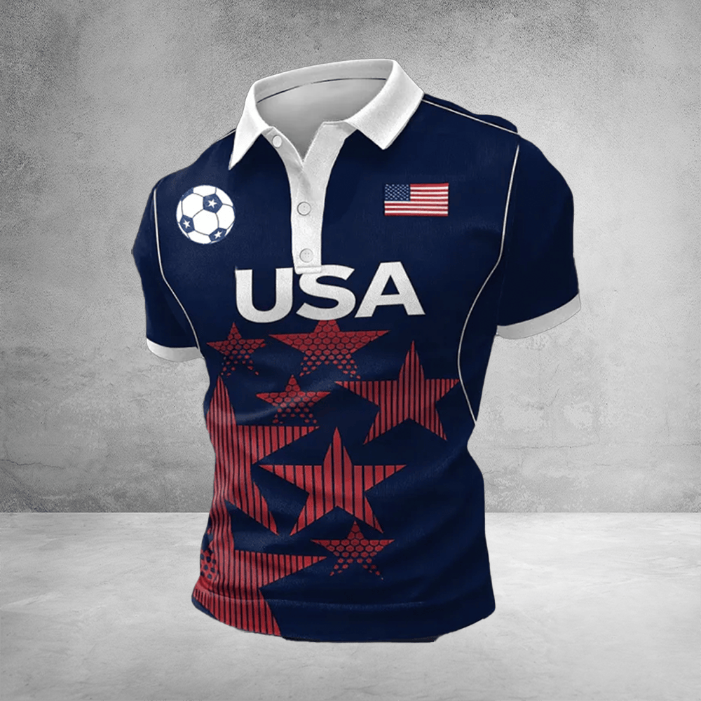 FIFA World Cup USA Polo Shirt US Men's Soccer Apparel Sports Lovers Attire Fan Gifts