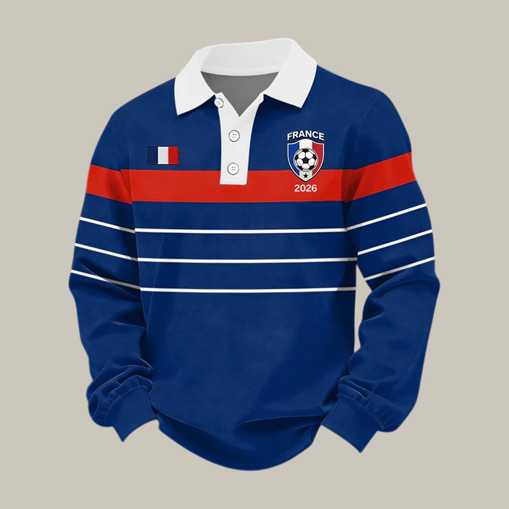 France 2026 FIFA World Cup Polo Long Sleeve Shirt FIFA Club World Cup Bracket Merch Soccer Fan Gear