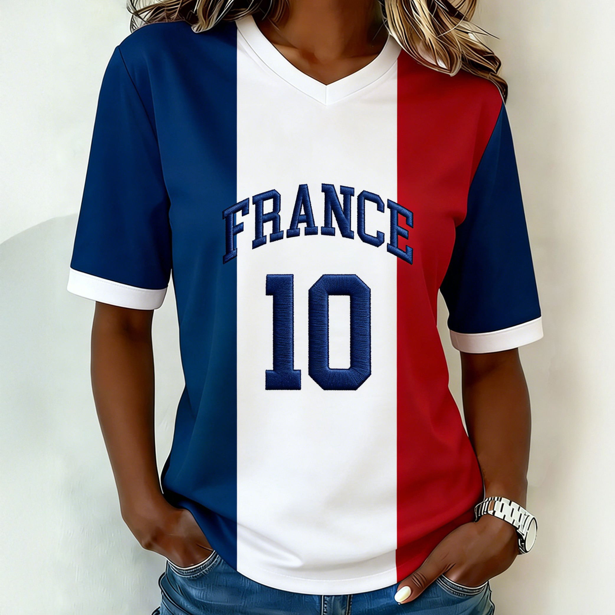 France 2026 FIFA World Cup V-Neck Shirt Soccer Fan Merch Gifts Idea For Mother's Day