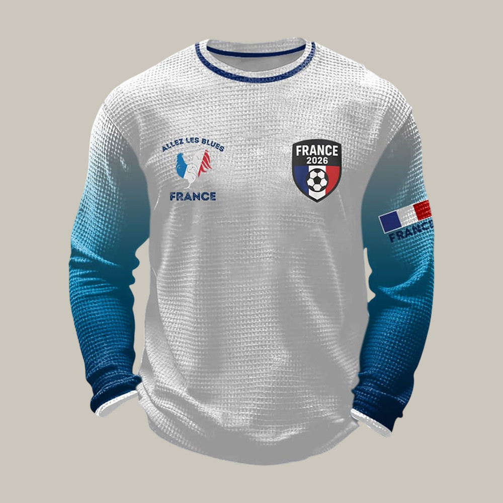 France FIFA World Cup 2026 Long Sleeve Shirt Soccer Apparel Cool For Father
