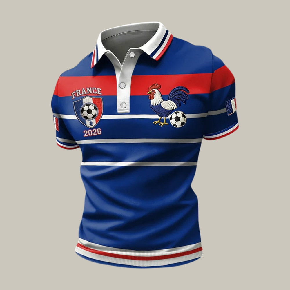 French 2026 FIFA World Cup Rooster Polo Shirt Game Day Shirt Soccer Lover For Husband