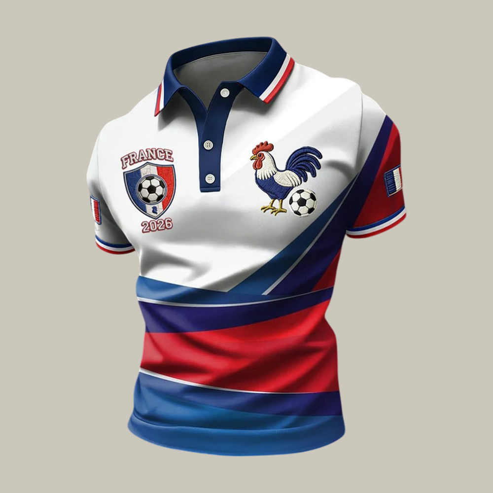French 2026 FIFA World Cup Rooster Polo Shirt Soccer Clothes Game Day For Him