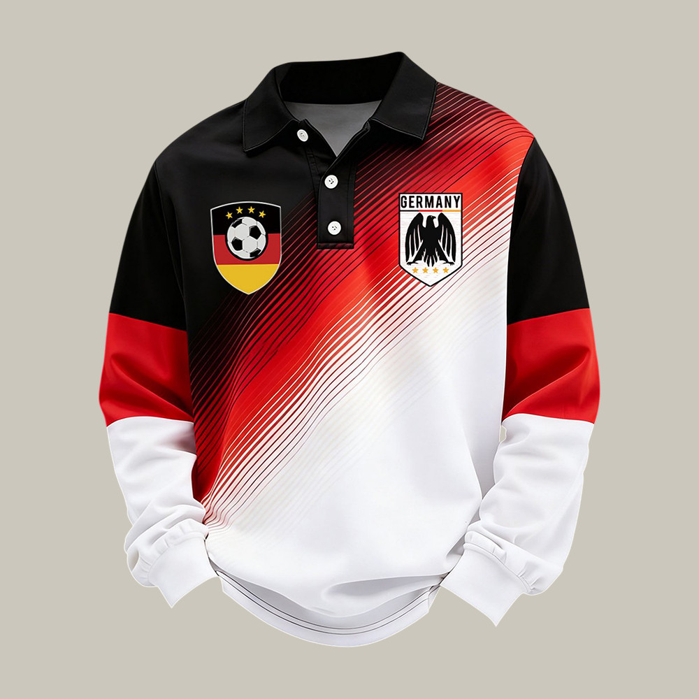 Germany 2026 FIFA World Cup Polo Long Sleeve Shirt Game Day Clothing Dad Birthday Gift