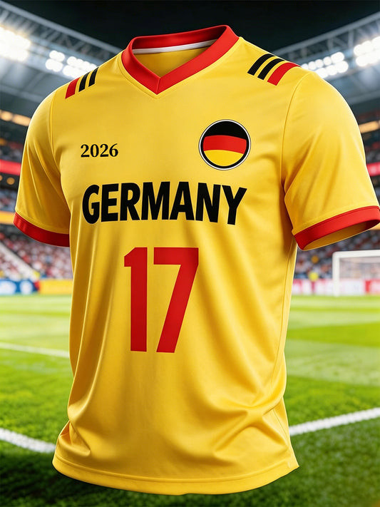 Germany FIFA World Cup 2026 V-Neck Shirt Germany Soccer Apparel World Cup Fan Gifts