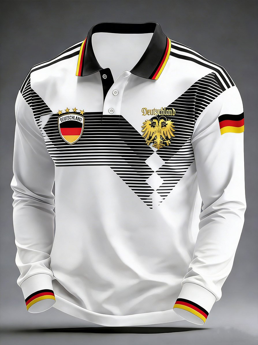 Germany World Cup 2026 Long Sleeve Polo Shirt Germany Soccer Attire Fan Gifts Idea