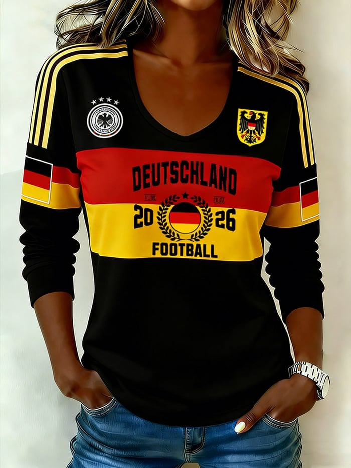 Germany World Cup 2026 Merch Deutschland Football 2026 Long Sleeve Shirt Fan Clothes