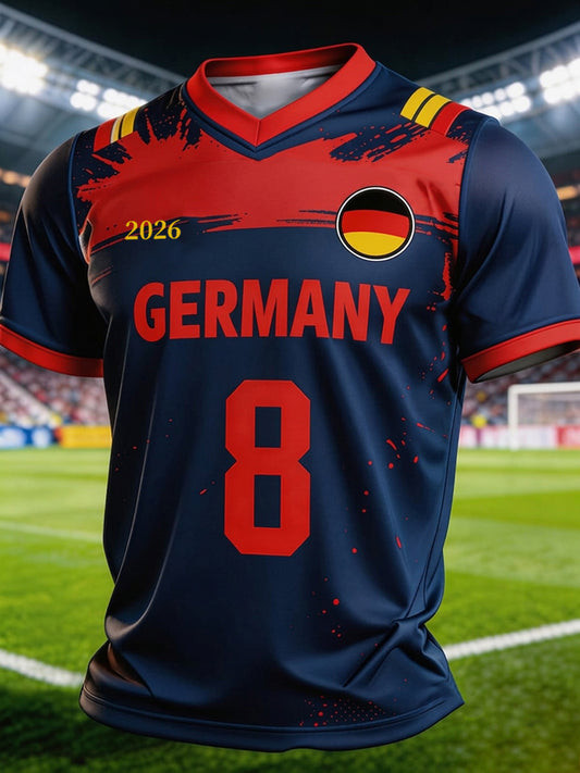Germany World Cup 2026 V-Neck Shirt World Cup Merch For Soccer Players